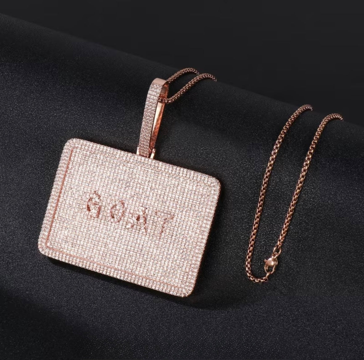 Customs name neckless dog tags iced zirconia pendant