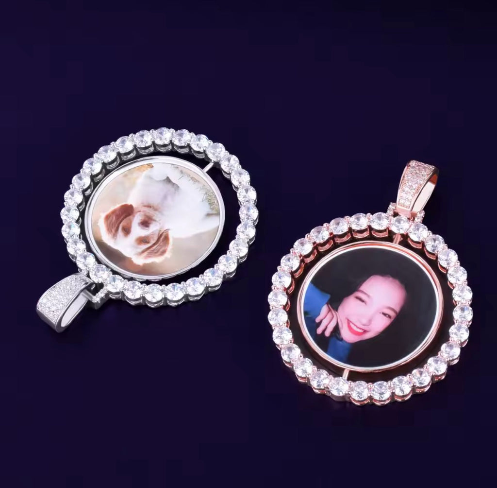 Circle diamond pendent memorial chain