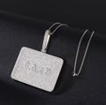 Customs name neckless dog tags iced zirconia pendant