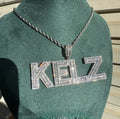 Cubic letter costume pendant with chain